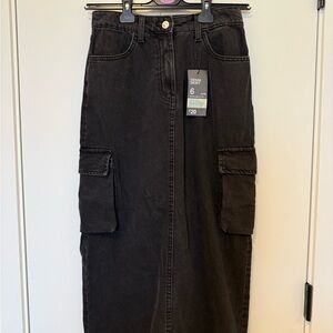 Primark Black Denim Cargo Skirt NWT